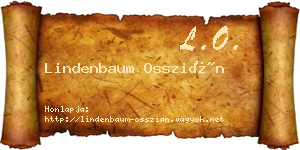 Lindenbaum Osszián névjegykártya