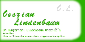 osszian lindenbaum business card